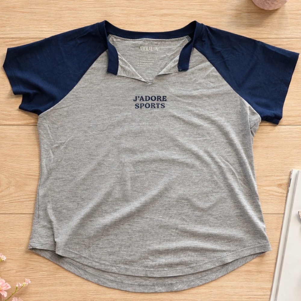 P'tula Gray and Navy Sports Tee